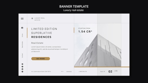 Free PSD luxury real estate landing page template