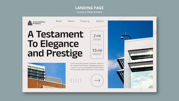 Luxury real estate landing page template