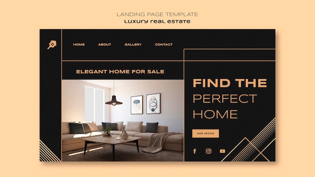 Free PSD luxury real estate  landing page template