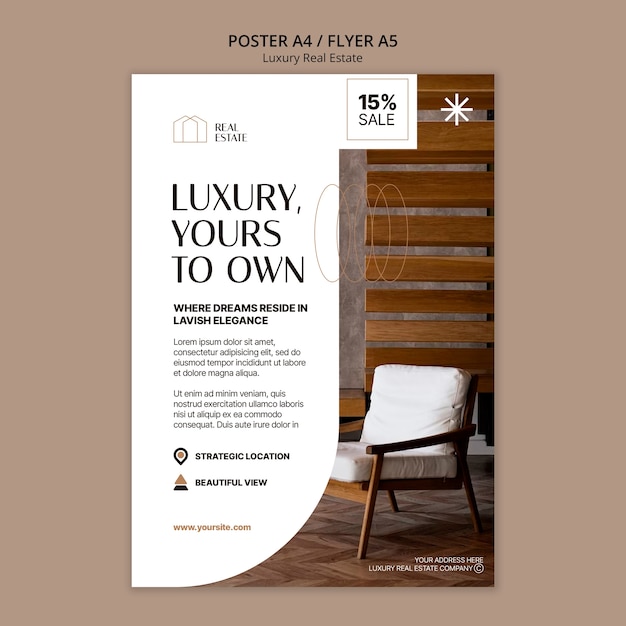 Luxury real estate poster template