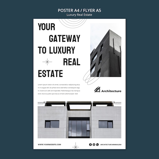 Free PSD luxury real estate poster template