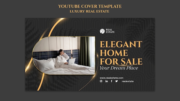 Luxury real estate youtube cover template