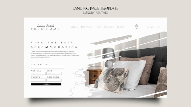 Luxury rental landing page template