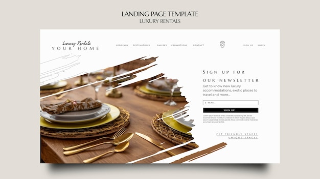 Luxury rental landing page template