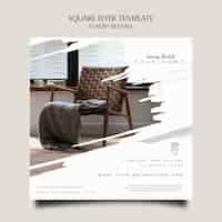 Free PSD luxury rental square flyer template