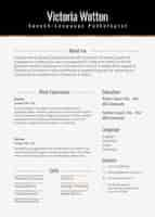 Free PSD luxury resume editable template psd in black and gold