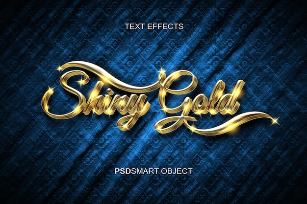 Luxury shiny gold 3D text style mockup