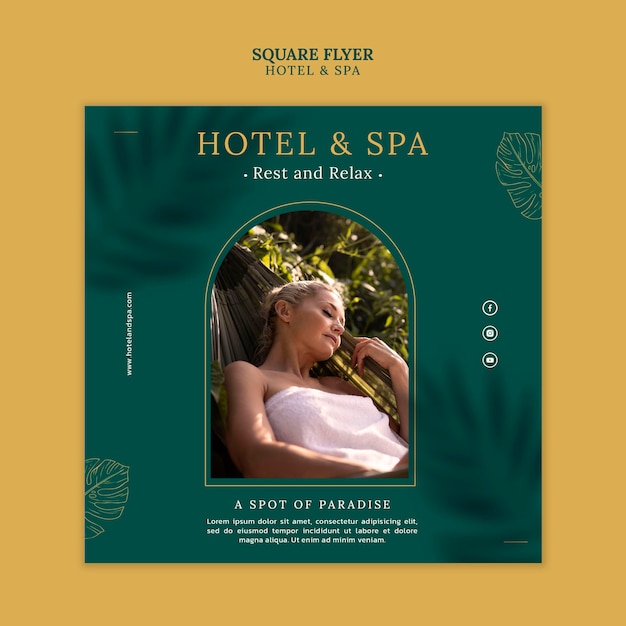 Free PSD luxury vacation rental square flyer template design