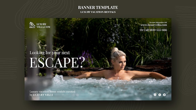 Luxury vacation rentals banner template