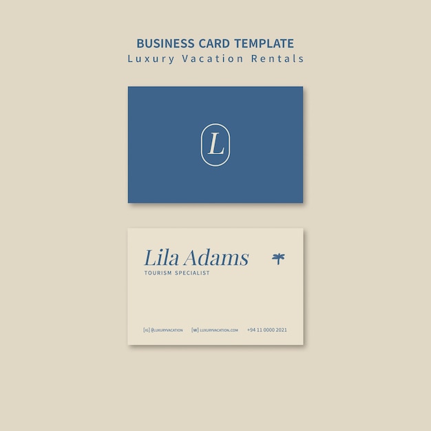 Luxury vacation rentals business card design template