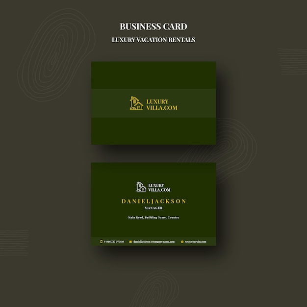 Free PSD luxury vacation rentals business card template