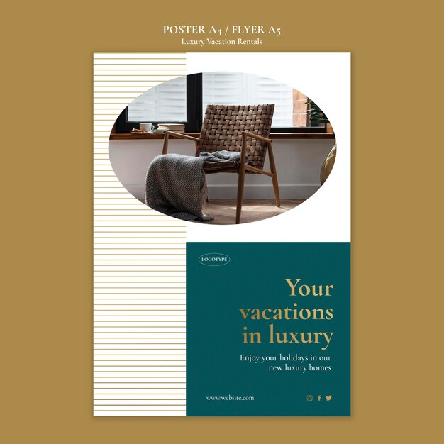 Luxury vacation rentals flyer template