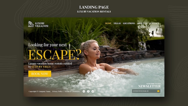 Free PSD luxury vacation rentals web template