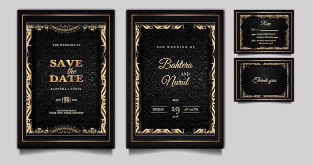 luxury wedding elegant floral invitation card