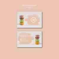 Free PSD macarons business card template concept