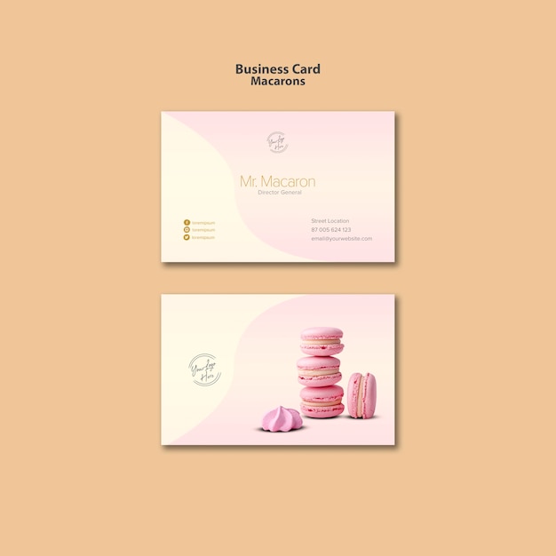 무료 PSD 명함 템플릿 디자인 macarons