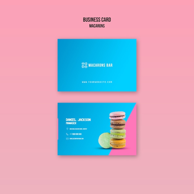 Macarons business card template