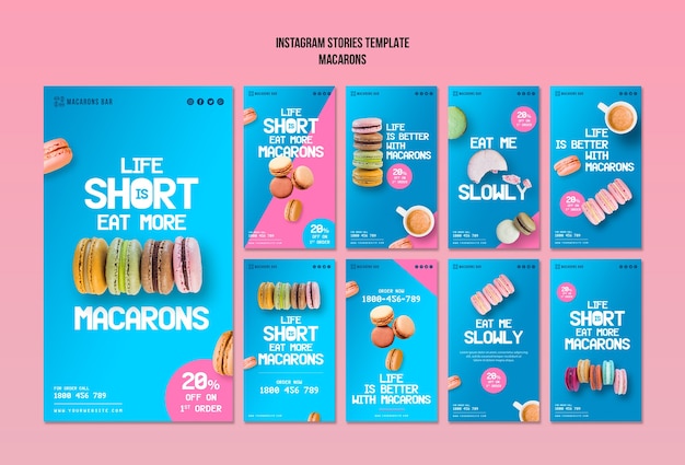 Macarons instagram stories template