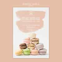 Free PSD macarons poster template concept