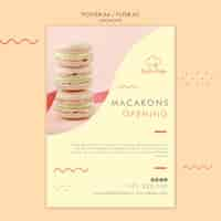 Бесплатный PSD Тема шаблона постера macarons