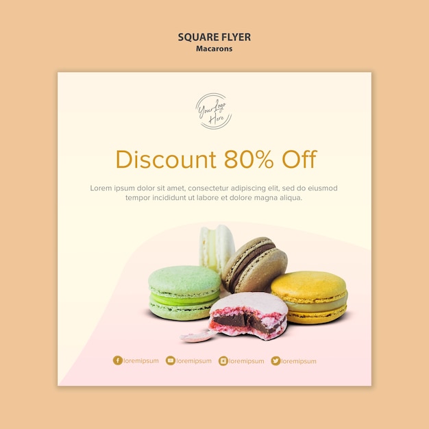 Free PSD macarons sale with 80% off