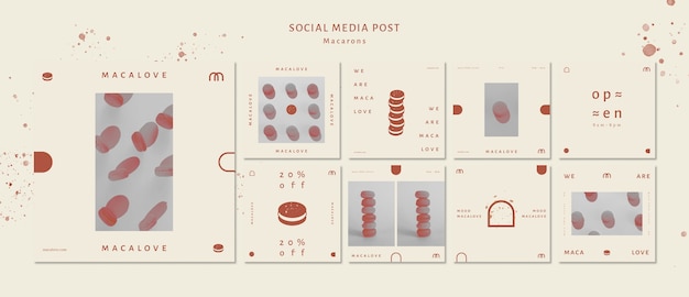 Macarons shop social media post template