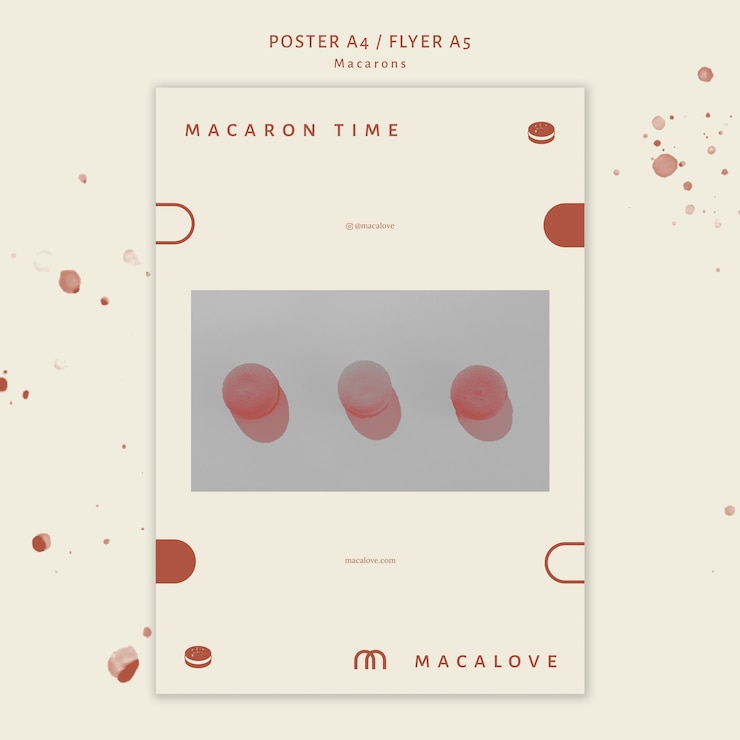 Бесплатный PSD шаблон для флаеров macarons