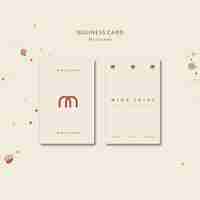 Free PSD macarons shop vertical business card template