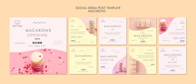 Macarons social media post template