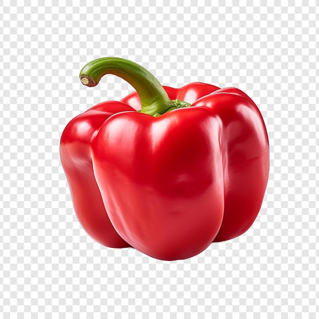 Macro shot of a paprika pepper isolated on transparent background