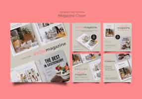 Free PSD magazine business instagram posts collection