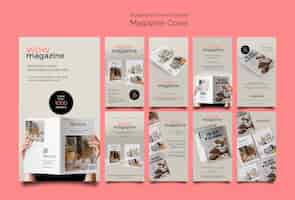 Free PSD magazine business instagram stories collection