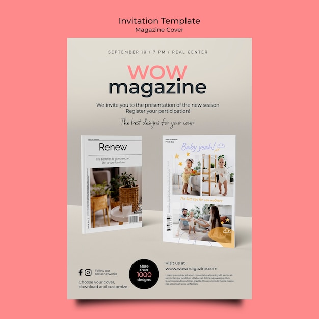 Free PSD Magazine Business Invitation Template – Download for PSD