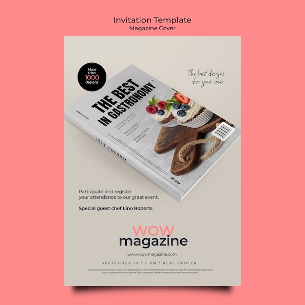 Magazine Business Invitation Template – Free PSD Templates