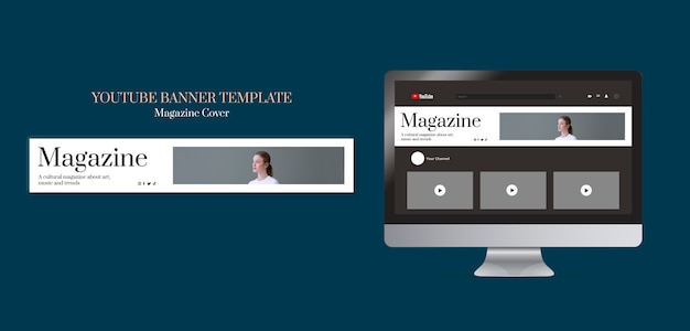 Magazine business youtube banner template