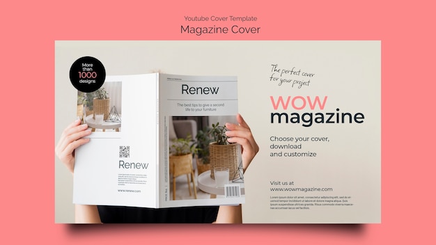 Free PSD magazine business youtube cover template