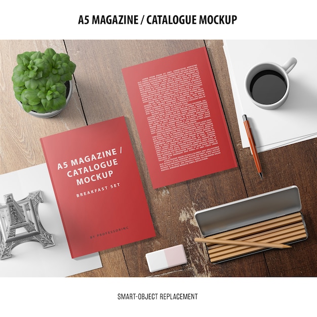 Free PSD magazine catalogue mockup