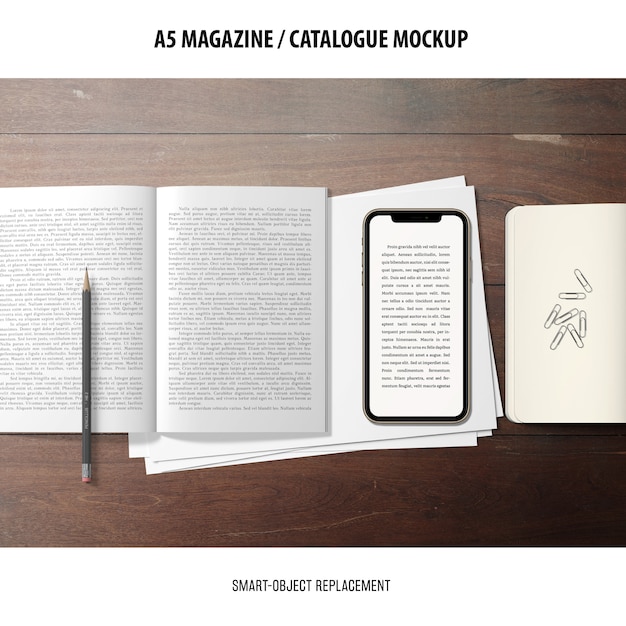 Magazine Catalogue Mockup – Free PSD Download