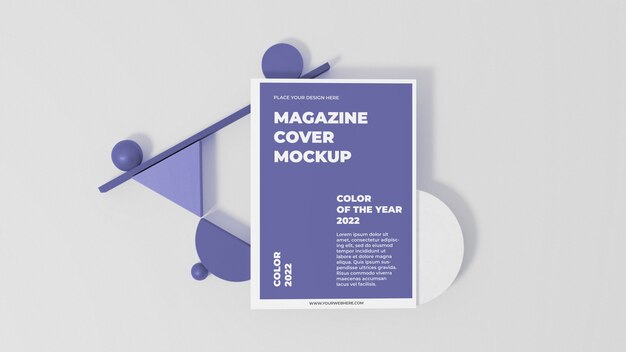 Magazine cover mockup in the color of the year 2022