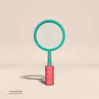 Free PSD magnifying icon isolated 3d render ilustration