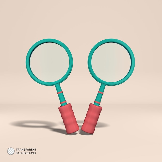 Free PSD magnifying icon isolated 3d render ilustration