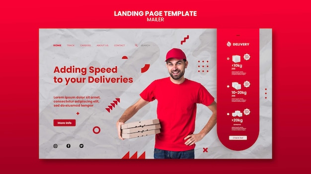 Mailer landing page template design