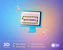 Free PSD maintenance information 3d icon illustration