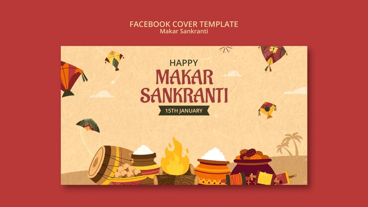 मुफ़्त PSD makar sankranti celebration facebook cover