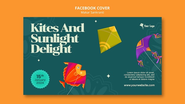 PSD gratuito cover di facebook per la celebrazione di makar sankranti