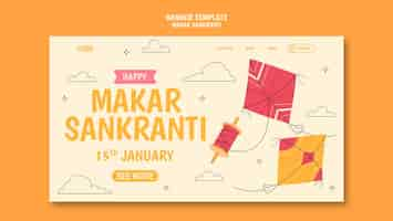 Free PSD makar sankranti celebration landing page