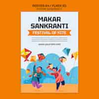 Free PSD makar sankranti celebration poster template