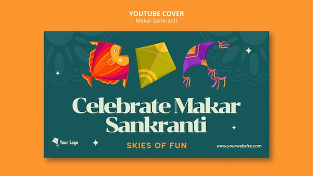 PSD gratuito cover di youtube della celebrazione di makar sankranti