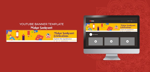 Free PSD makar sankranti template design