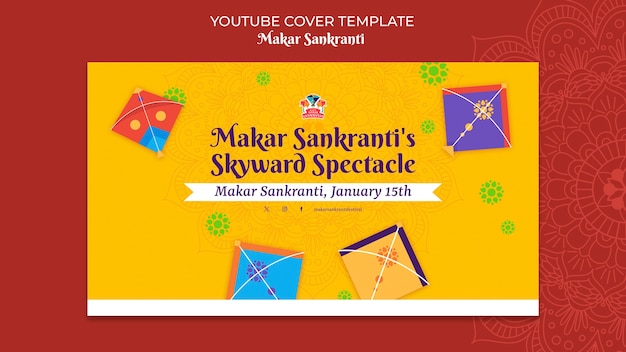 Free PSD makar sankranti template design